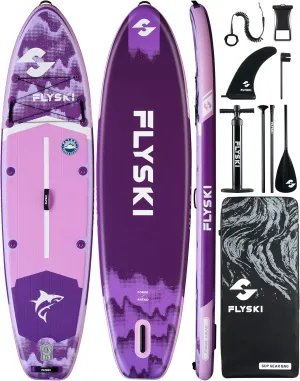 11'x34 Ultra Wide Paddleboards, Inflatable SUP&420lb Capacity for All Skill, Stand-up Paddle Board for Adults, Yoga/Fishing/Family, EVA Deck, US Fin, High-Pressure Pump, 100L Bag, Safety Leash