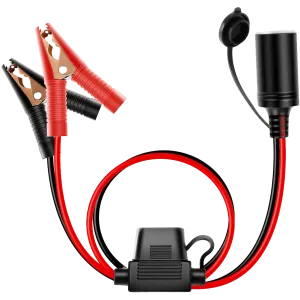 16AWG Extension Cord Plug Socket With Battery Clamp Fuse Holder