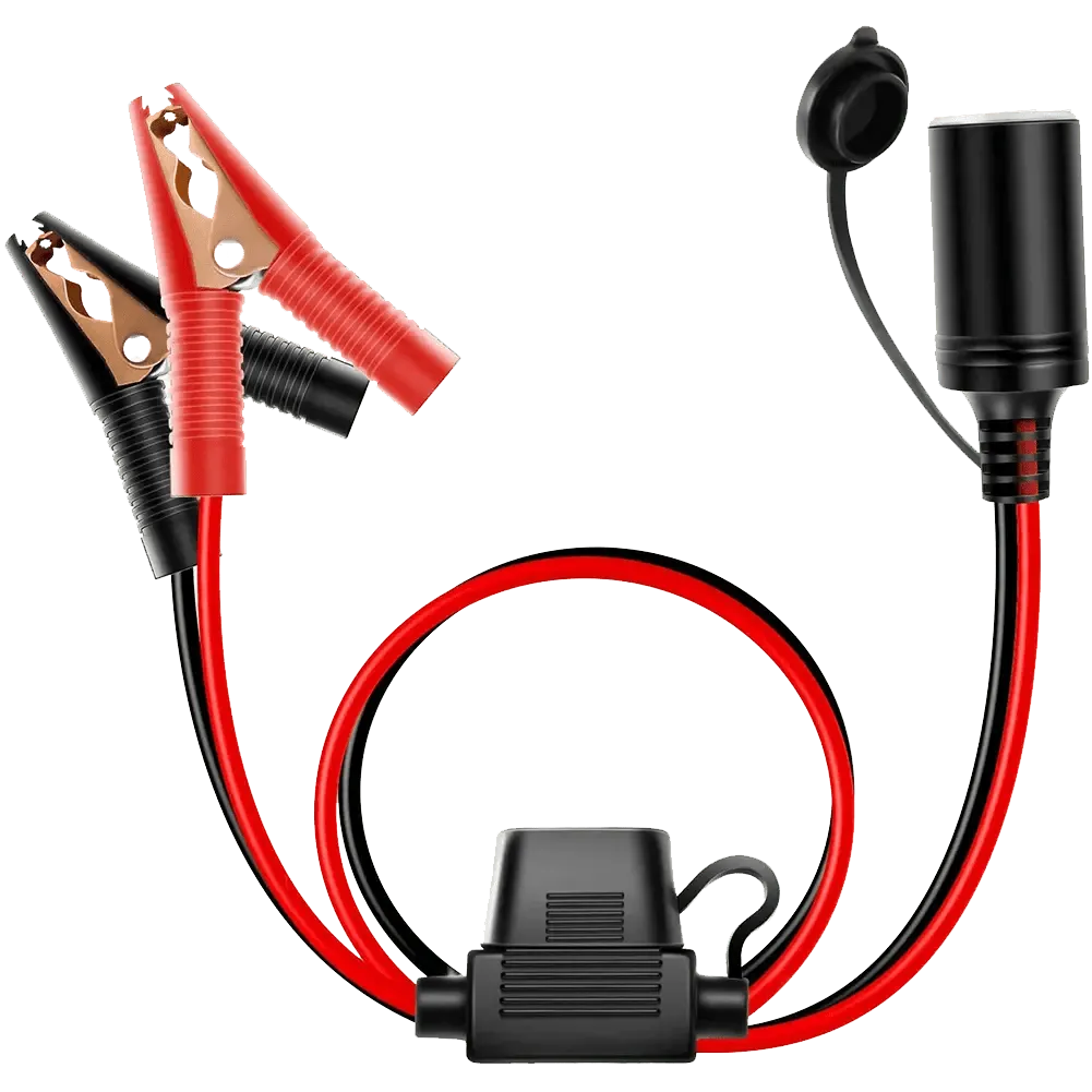 16AWG Extension Cord Plug Socket With Battery Clamp Fuse Holder