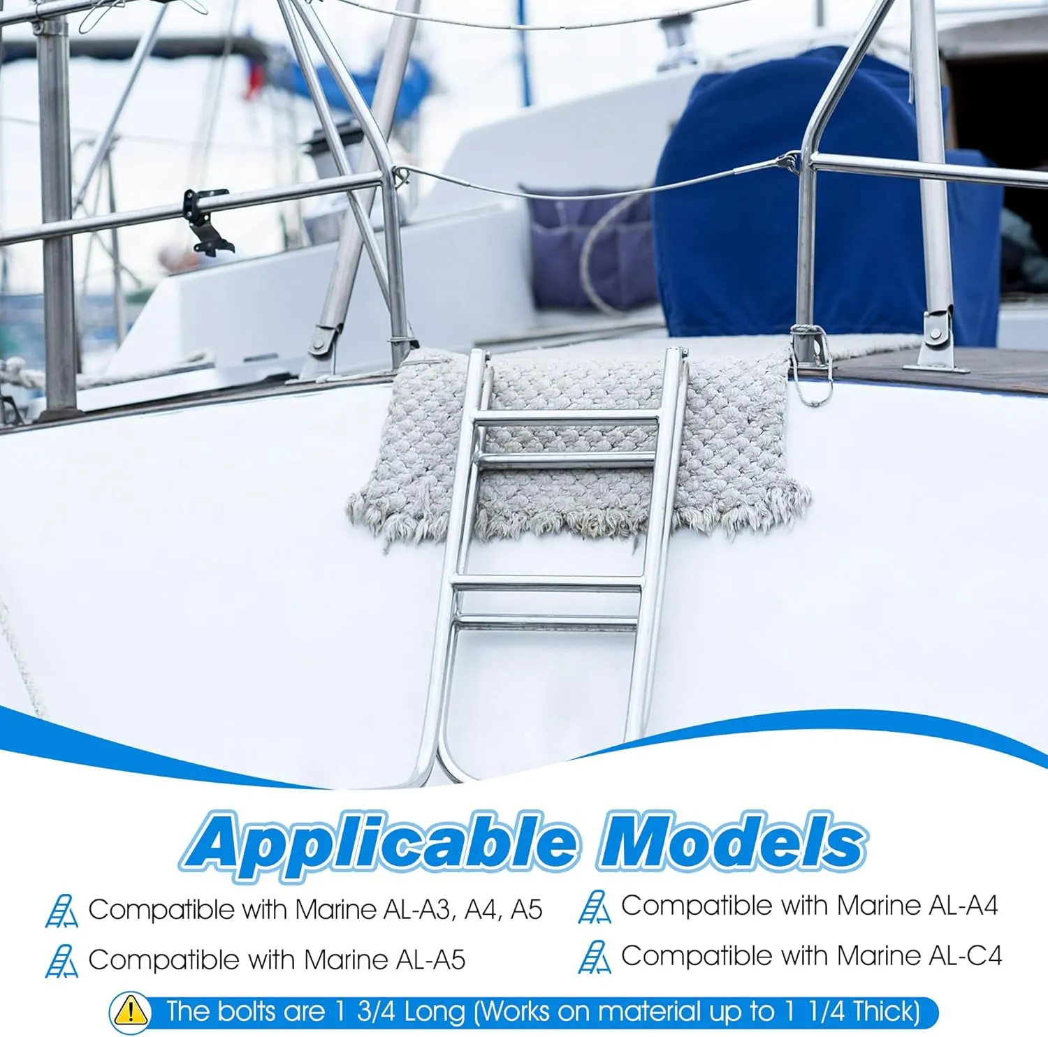2 Pack Boat Dock Ladder Kit Compatible with Marine LHW-LAK AL-A3 AL-A4 AL-A5 & AL-C4 Pontoon Boat and Dock Ladders, Ship Parts and Accessories, Marine Hardware Part, Rust-Proof