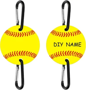 2 Pack Softball Bag Fence Hooks ??Thick Fence Clips with Writable Acrylic Plates ??Dugout Organizer for Softball Gear, Backpacks, Helmets, Bottles, Great Gift for Players & Friends