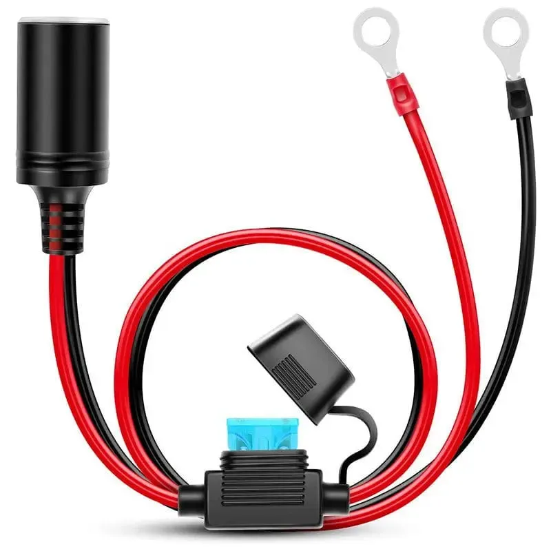 3FT Female Cigarette Lighter Outlet With Eyelet Terminal Fuse Holder