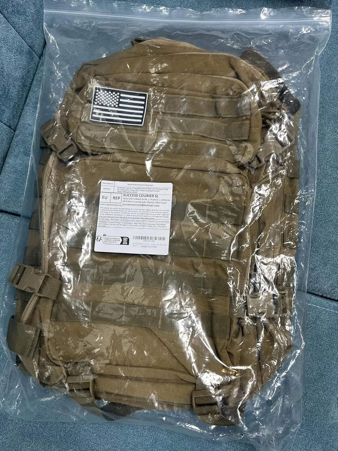 45L Military Tactical Backpack for Men & Women Bug Out Bag Assault pack Molle Daypack Hiking Trekking Rucksack(Khaki)