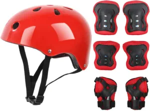 cdar 7Pcs/Set Kids Skating Protective Gear Kit Roller Skate Skateboard Bike Cycling Scooter Helmet Knee Elbow Pad Wrist Guard Protector