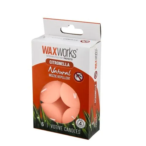 CITRONELLA VOTIVES 6PACK, Waxworks