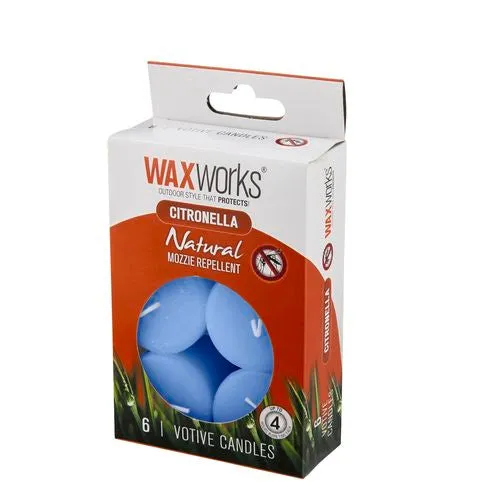 CITRONELLA VOTIVES 6PACK, Waxworks