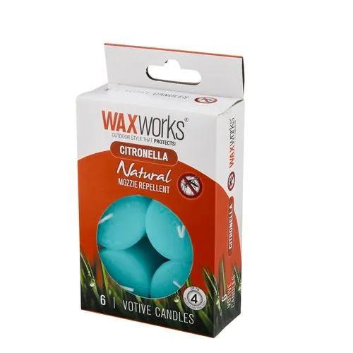 CITRONELLA VOTIVES 6PACK, Waxworks