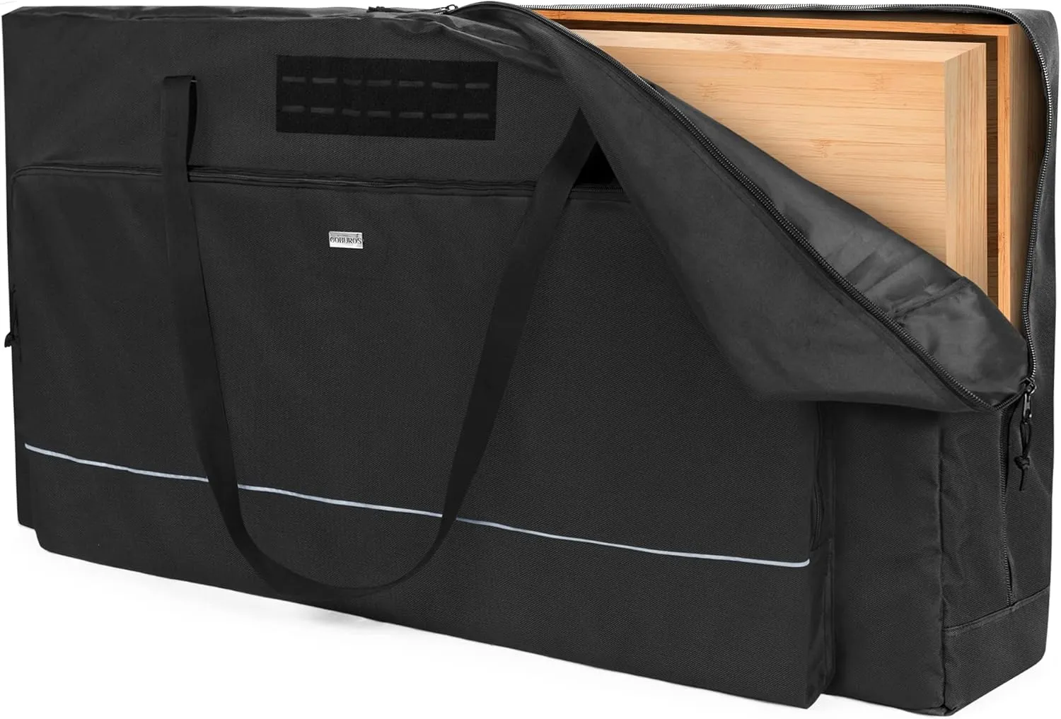 Cornhole Carrying Case Fits Regulation Size Board, Cornhole Carrying Bag with Front Sandbag Pockets, Two-Ways Zipper and Padded Shoulder Strap, Only Bag