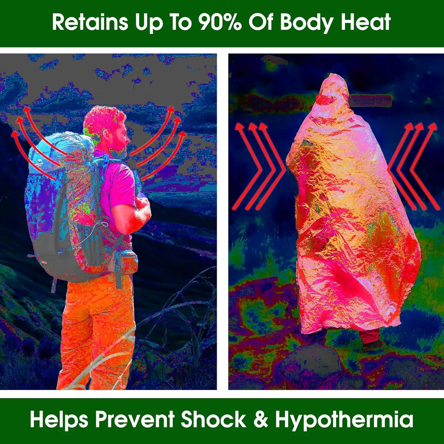 CXYARY 30 Pack Emergency Mylar Thermal Blanket, 84 x 52 Space Blankets, Emergency Thermal Blanket Space Rescue Survival Gear Camping for Outdoors, Hiking, Camping Survival