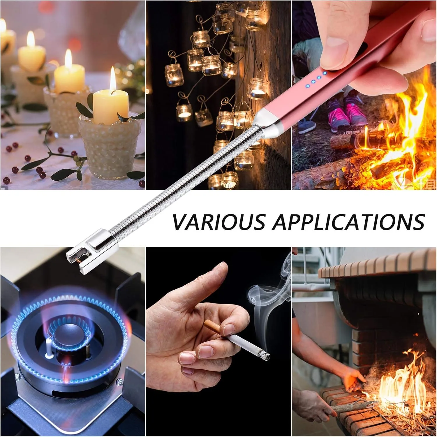 Electric Candle Lighter Birthday Fathers Day Gifts for Mom from Daughter Son, USB Arc Rechargeable Windproof Long Lighter for Candle, Gift for Mom Women Men Wife Sister