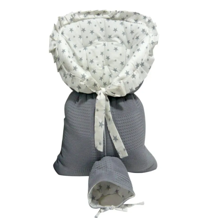 Elmalella Tulip Newborn Cocoon/ Hat (Sterling)