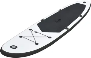 Enjoy Water Activities with Inflatable Stand Up Paddleboard Set, Puncture-Proof and Stable Design, Black and White