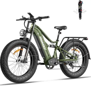 FREESKY Swift Horse Pro 2025 Electric Bike with 2000W BAFANG Motor, 48V 30Ah Samsung Cells Battery, 26" Fat Tires, Up to 35MPH &120-Mile Range, Smart Keys, Full Suspension Mountain EBike for Adults