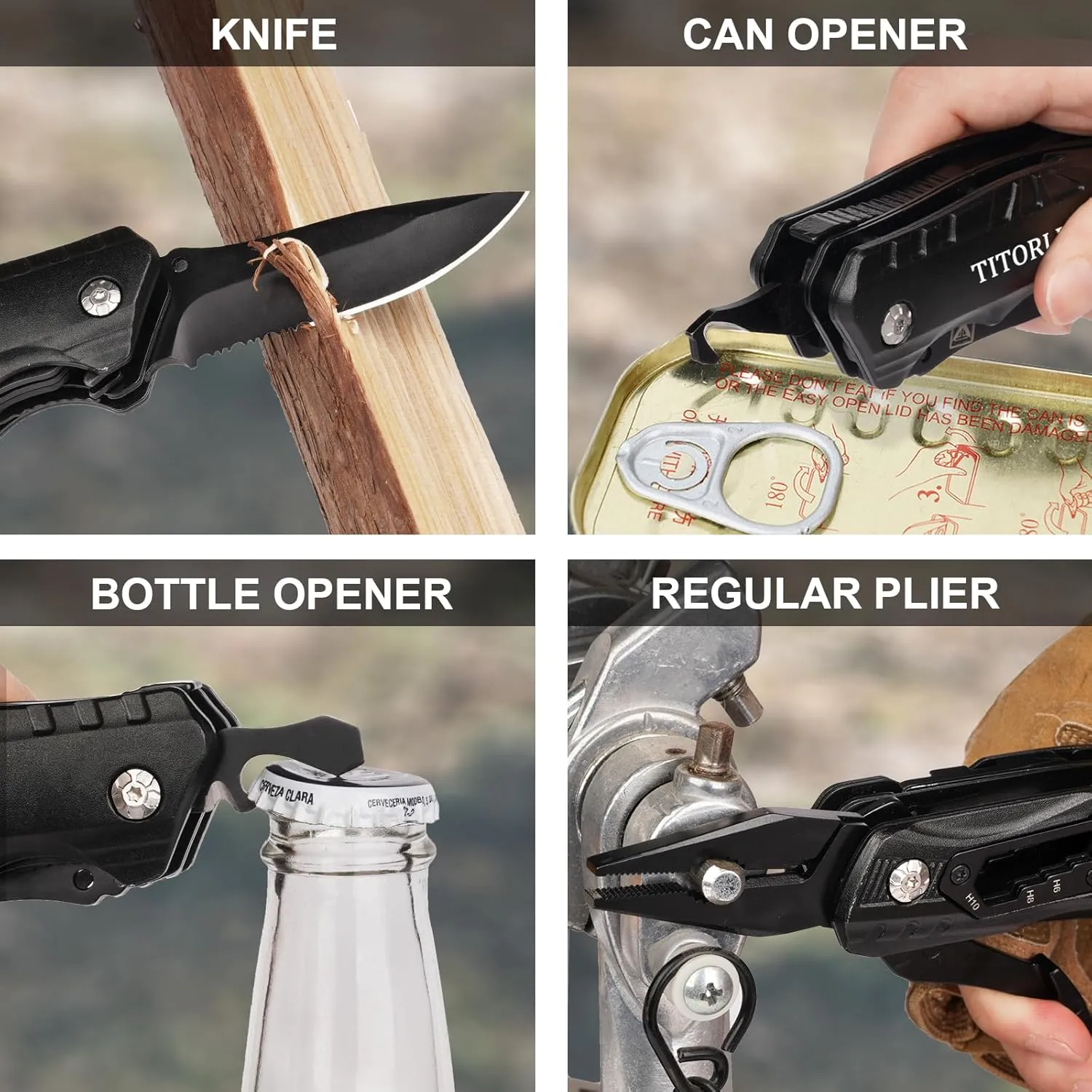 Gifts for Men Dad Husband Him Fathers Day, Pocket Knife Multitool, Unique Camping Hunting Fishing Tools Gift from Son Daughter Wife, Cool EDC Hiking Folding Knife