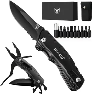 Gifts for Men Dad Husband Him Fathers Day, Pocket Knife Multitool, Unique Camping Hunting Fishing Tools Gift from Son Daughter Wife, Cool EDC Hiking Folding Knife