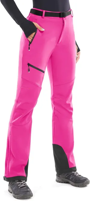 Heathyoga Snow Ski Pants Women Waterproof Softshell Insulated Fleece Lined Snowboard Pants Hiking Pants for Winter Outdoor