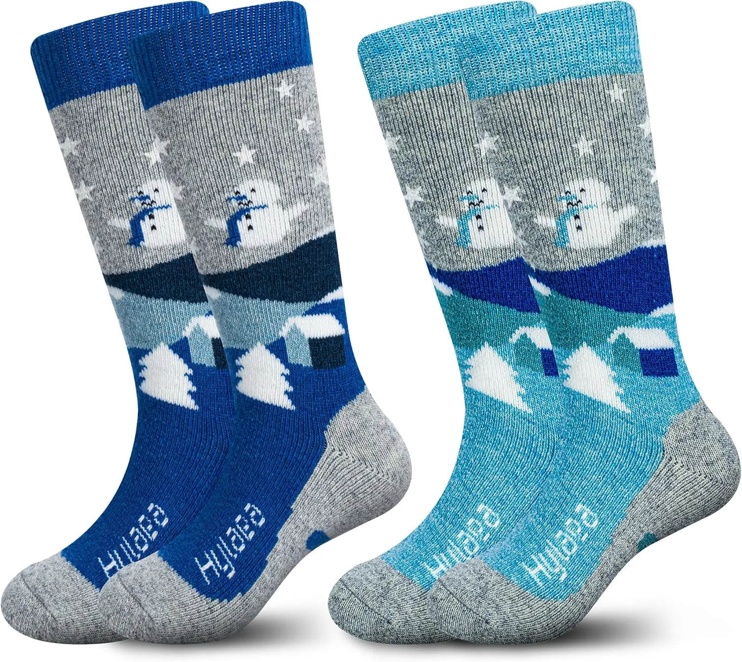 Hylaea Merino Wool Ski Socks Kids, Knee-high Warm Thermal Snowboard Skating Socks for Boys Girls Toddler