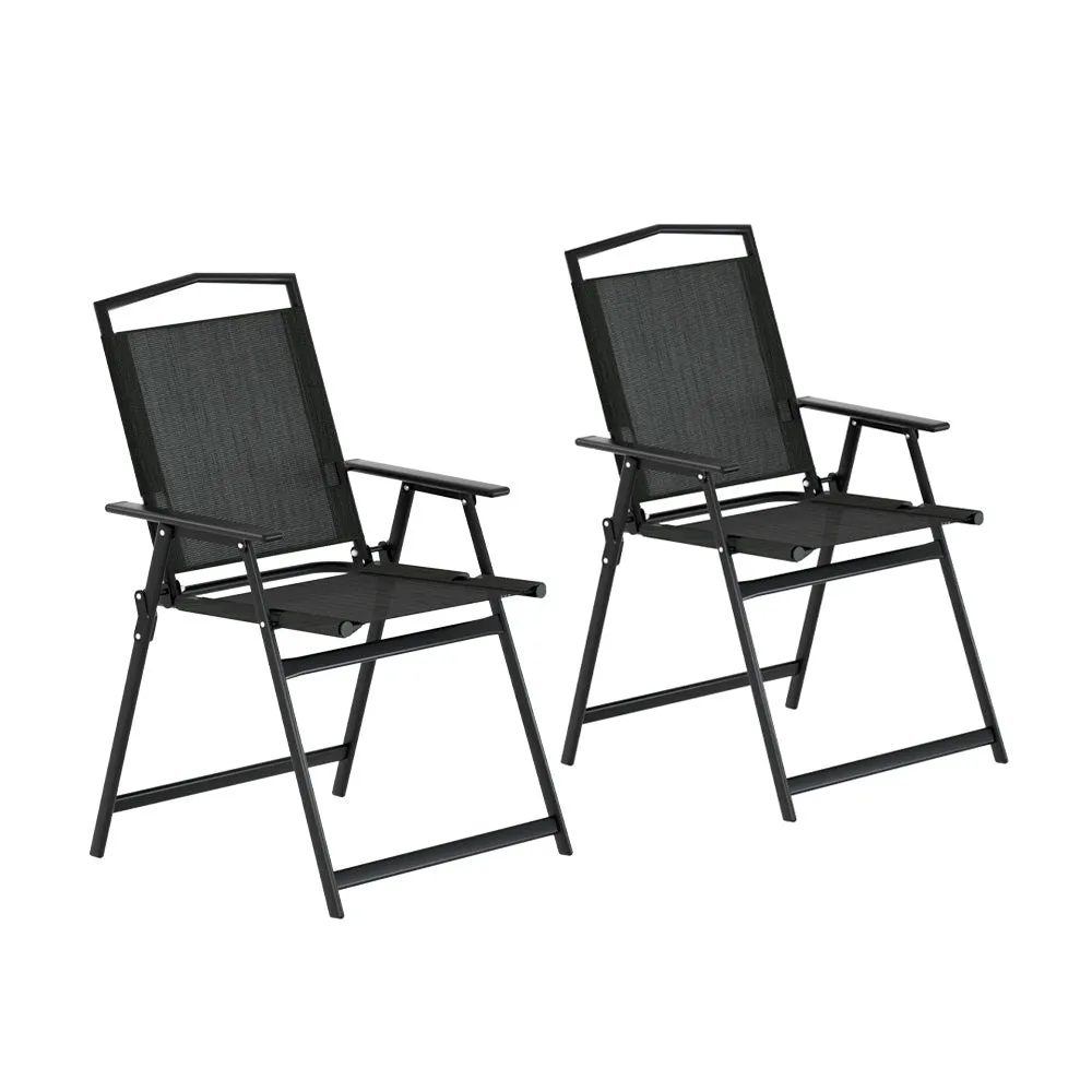 Lightweight Folding Camping Chairs Set of 2, Steel Frame, Gardeon