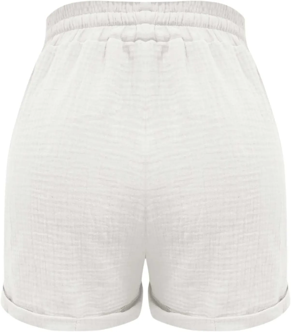 Linen Shorts for Women Drawstring High Waisted Plus Size Shorts Summer Vacation Loose Beach Pants with Pockets