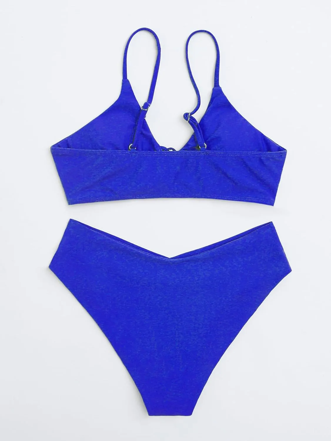 Meetall Women's High Cut String Triangle Bikini Set Swimsuits Sexy Bathing Suits 2 Piece