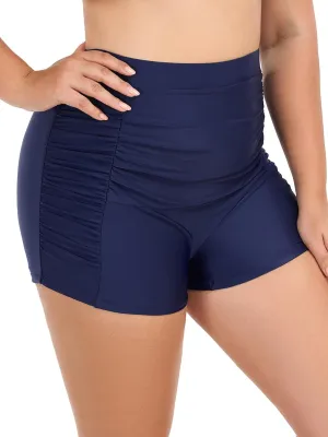 Ocean Blues Women's Plus Size 3" High Waisted Board Shorts Tummy Control Swim Bottom Boyleg Tankini Bottom