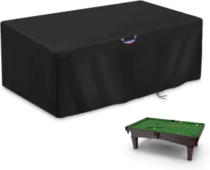 POMER Billiard Pool Table Cover,Pool Table Cover 7 ft Waterproof with Handles Drawstring, Black