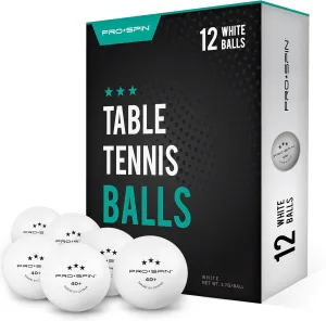 PRO SPIN Ping Pong Balls - 3-Star Premium White Table Tennis Balls | High-Performance 40  ABS Professional Quality | Ultimate Durability for Indoor & Outdoor Ping Pong Tables