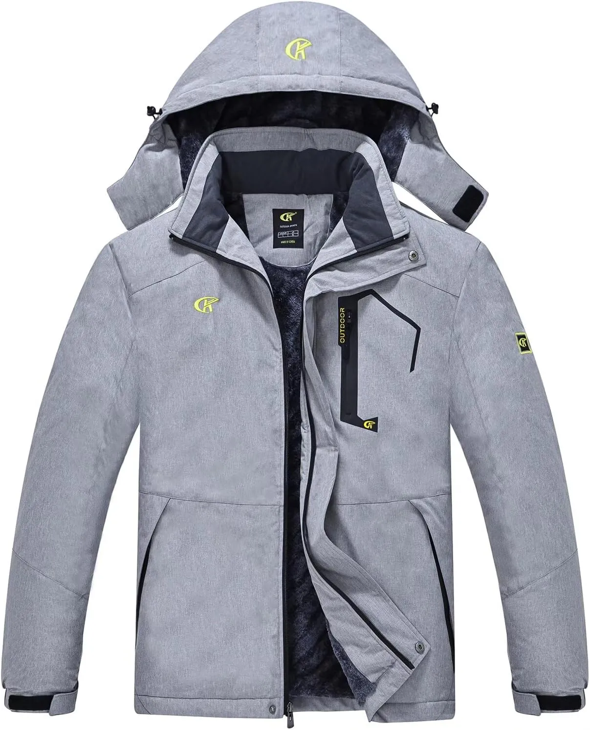 QPNGRP Mens Waterproof Ski Snowboard Jacket Winter Windproof Snow Coat