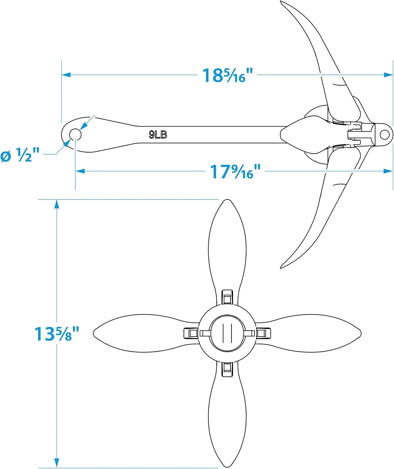 Seachoice Folding Grapnel Anchor  For Small Craft and Dinghies  Multiple Sizes