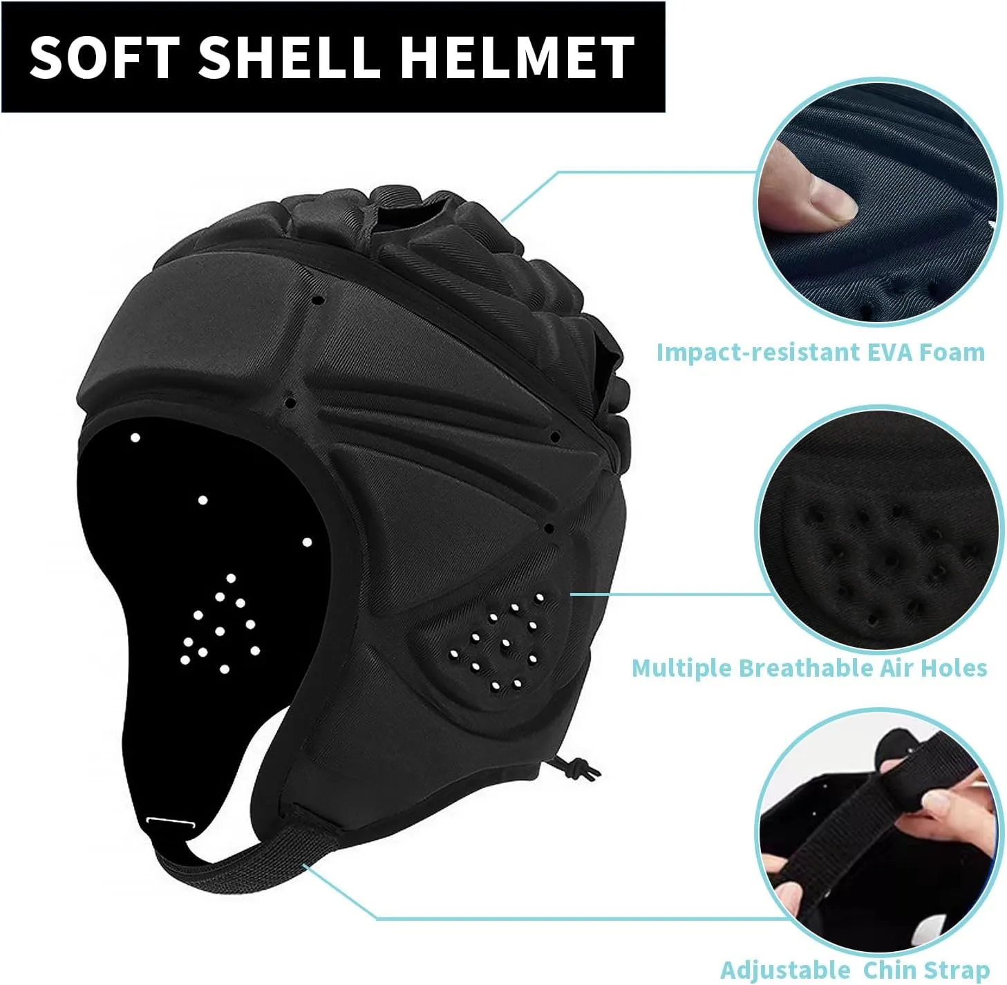 Soft Flag Football Helmet 7v7 Rugby Padded Headguards Protective Gear for Youth Kids
