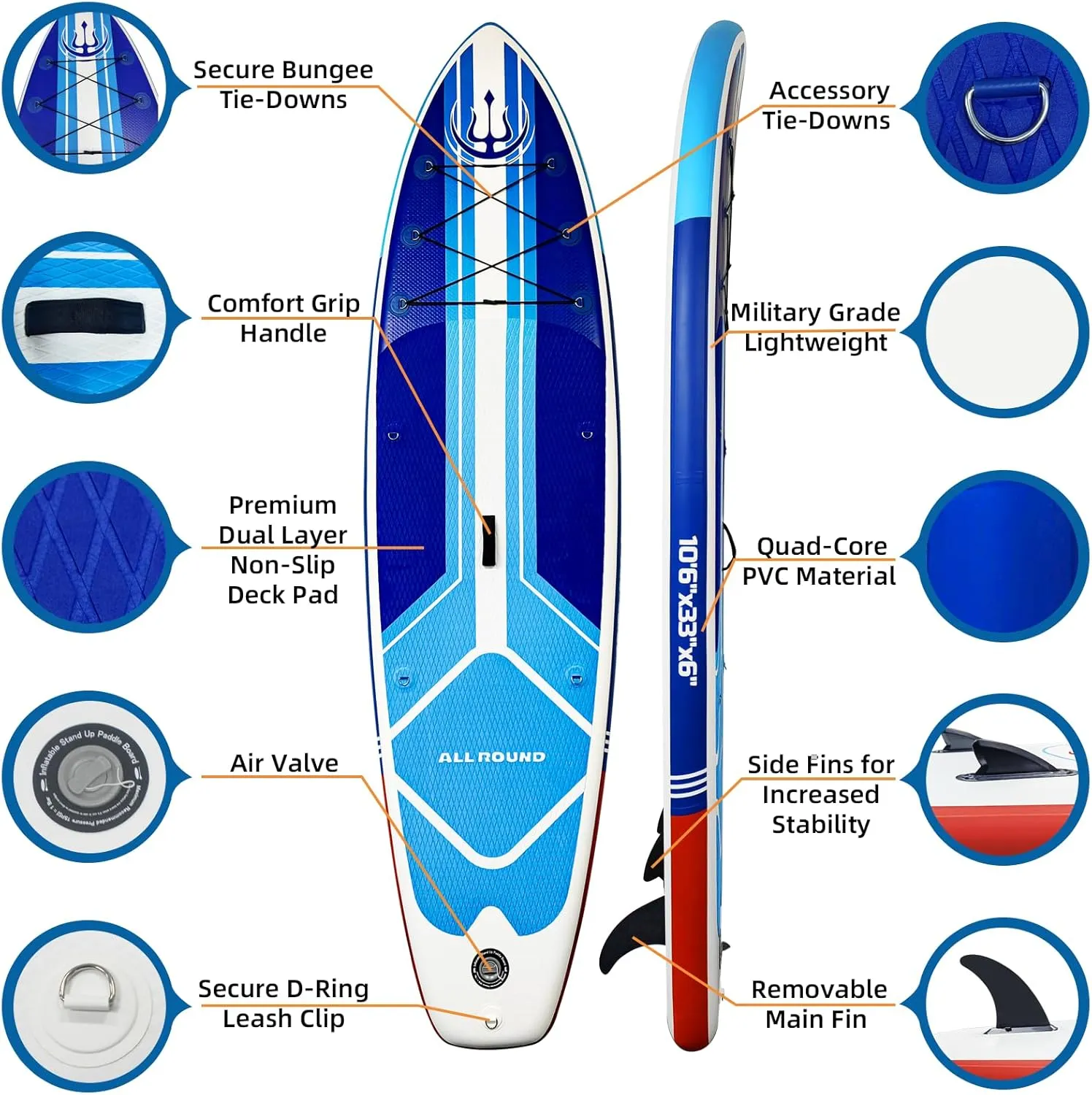 Stand Up Paddle Board Ultra-Light Inflatable Paddleboard with Accessories for Adults & Youth of All Skill Levels