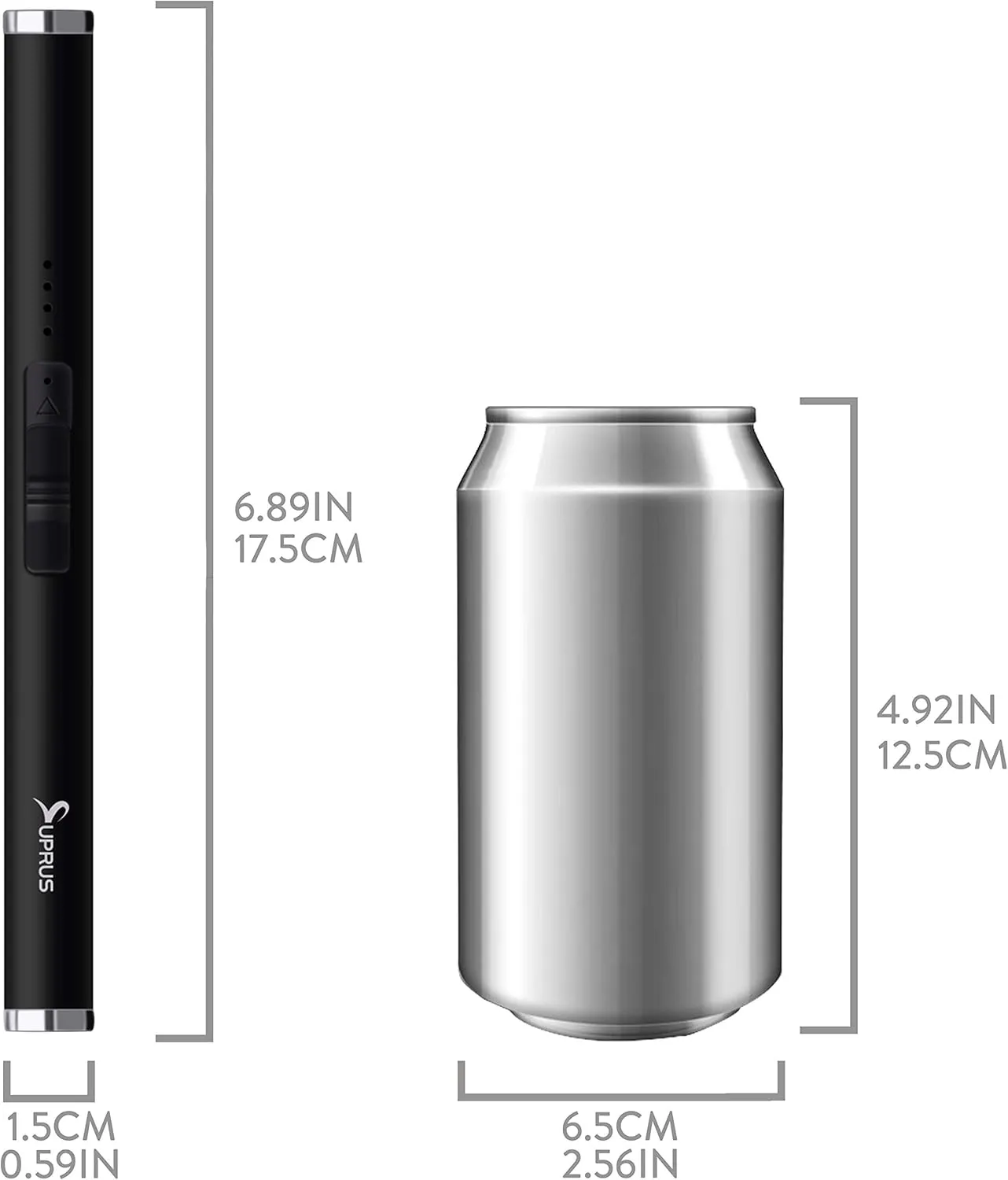 SUPRUS Lighter Electric Candle USB Type C Rechargeable Lighter with Upgraded LED Battery Display Safety Switch Flameless Plasma Windproof for Cooking BBQs Fireworks