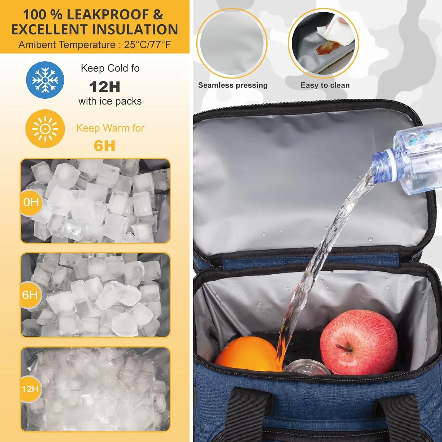 Tactical Backpack Cooler,Lunch Backpack for Men Adults Work with HandleSoft Cooler Backpack Insulated Waterproof Leak Proof