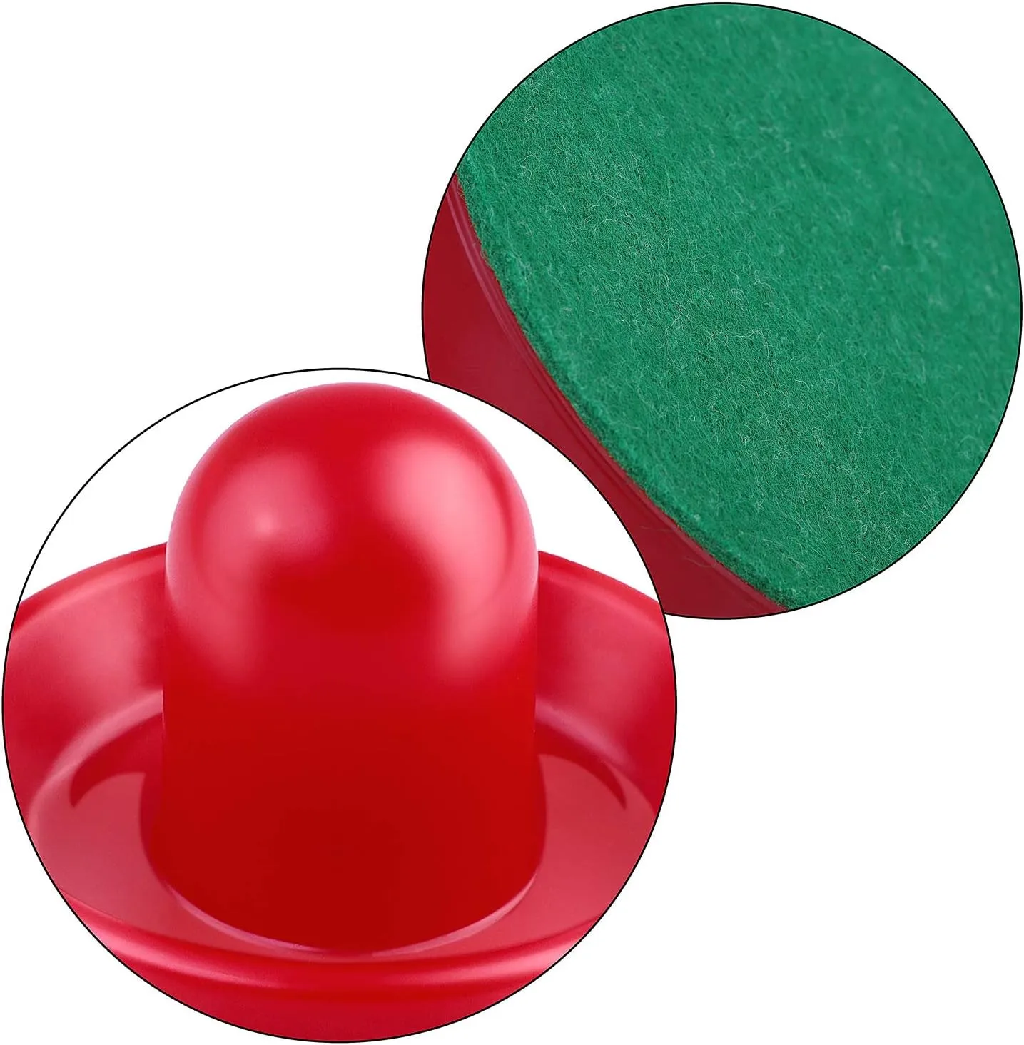 URATOT Air Hockey Accessories - Pushers, Pucks & Paddles (4 Pushers, 8 Red Pucks, 8 Green Pads)