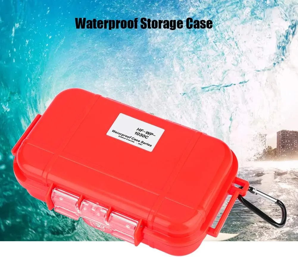 Waterproof Storage Case, Outdoor Survival Waterproof Case Shockproof Storage Case Airtight Carry Box Container for Outdoor Boating Camping(Red)