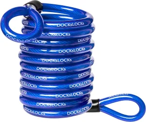 Weatherproof Coiled Security Cable (5ft to 25ft Lengths) with Reinforced Looped Ends, Anti-Theft Protection for Kayaks, Bikes, Paddleboards, Outdoor Equipment, Bicycles and More 15ft