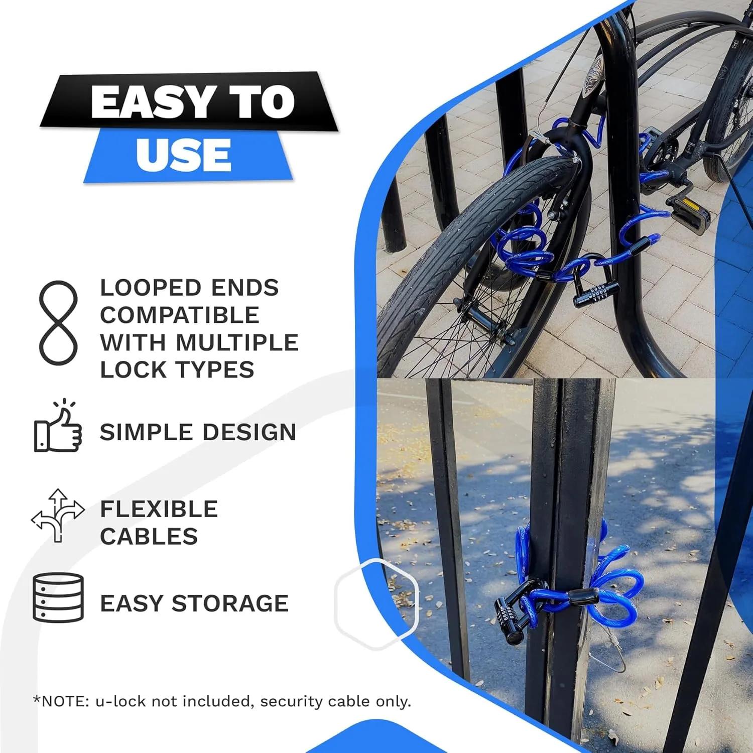 Weatherproof Coiled Security Cable (5ft to 25ft Lengths) with Reinforced Looped Ends, Anti-Theft Protection for Kayaks, Bikes, Paddleboards, Outdoor Equipment, Bicycles and More 15ft