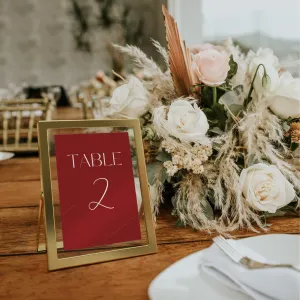 Winter Burgundy Table Numbers