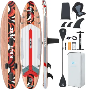 ZLX 10'6" Inflatable Stand Up Paddle Board, Extra Wide Stable Non-Slip Deck Pad, Unique Center Fin, Portable Paddleboard for Adults, Premium SUP for All Skill Levels